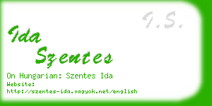 ida szentes business card